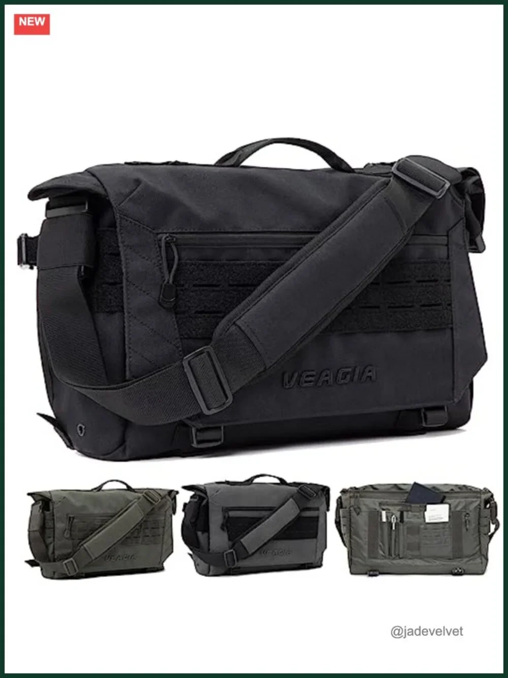 Tactical Messenger Bag 17 Inch Laptop Briefcase with Removable Shoulder Strap